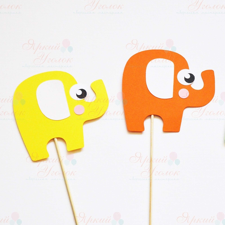 Топперы из отдельных элементов "Слоники"