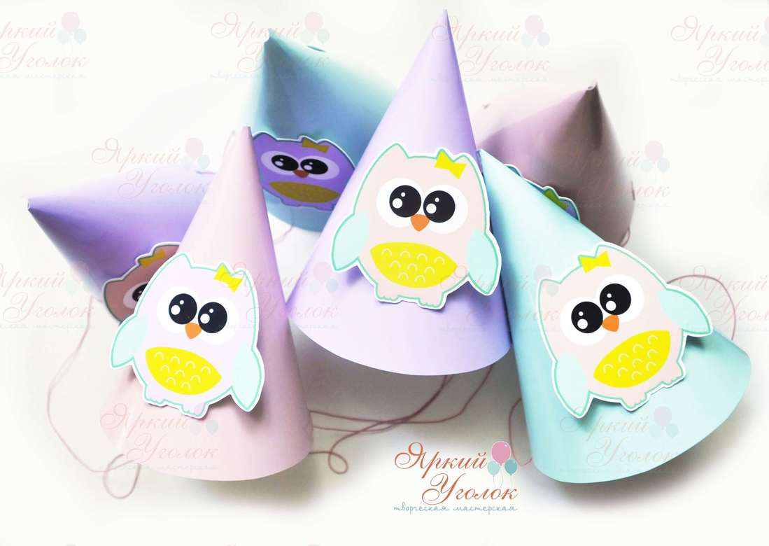 Колпачок с напечатанными картинками "Совушки"