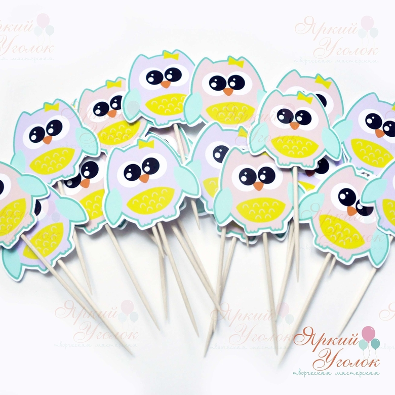 Топперы напечатанные "Совы"