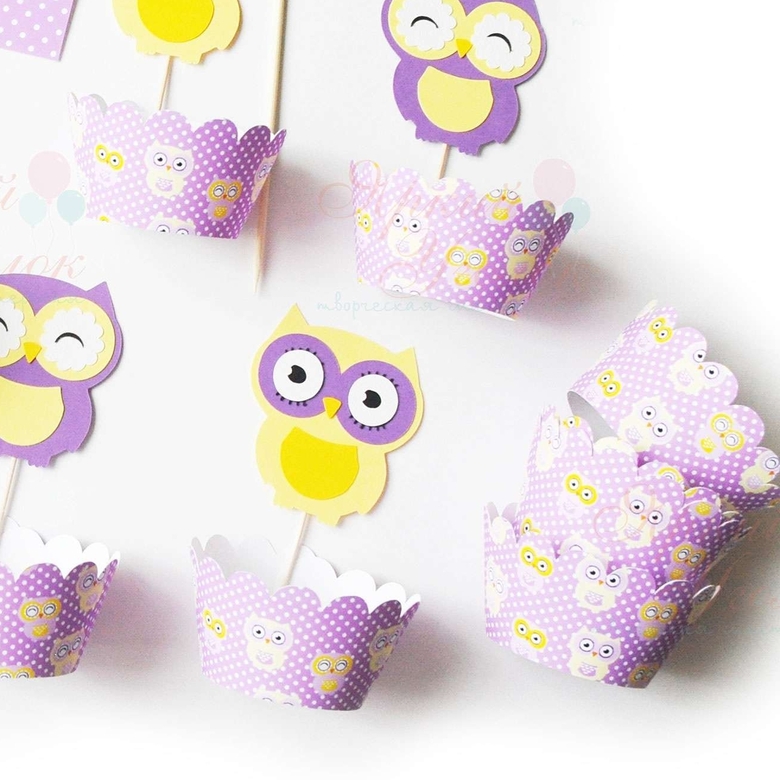 Юбочки для капкейков "Совушки"