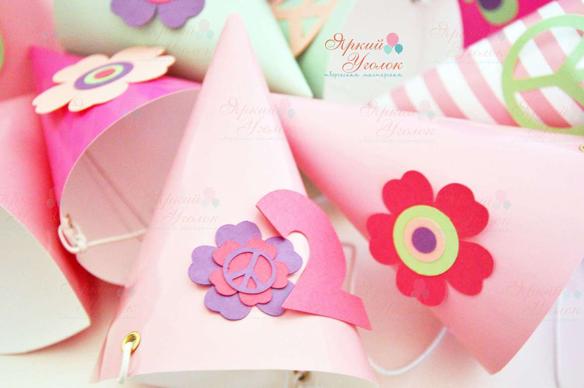 Колпачки с объемным декором "Цветы"