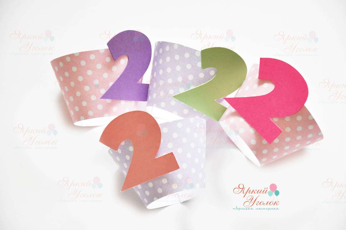 Юбочки для капкейков с объемным декором "Цифры"