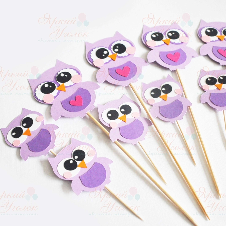 Топперы из отдельных элементов "Совушки"
