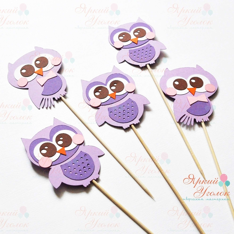 Топперы из отдельных элементов "Совушки"