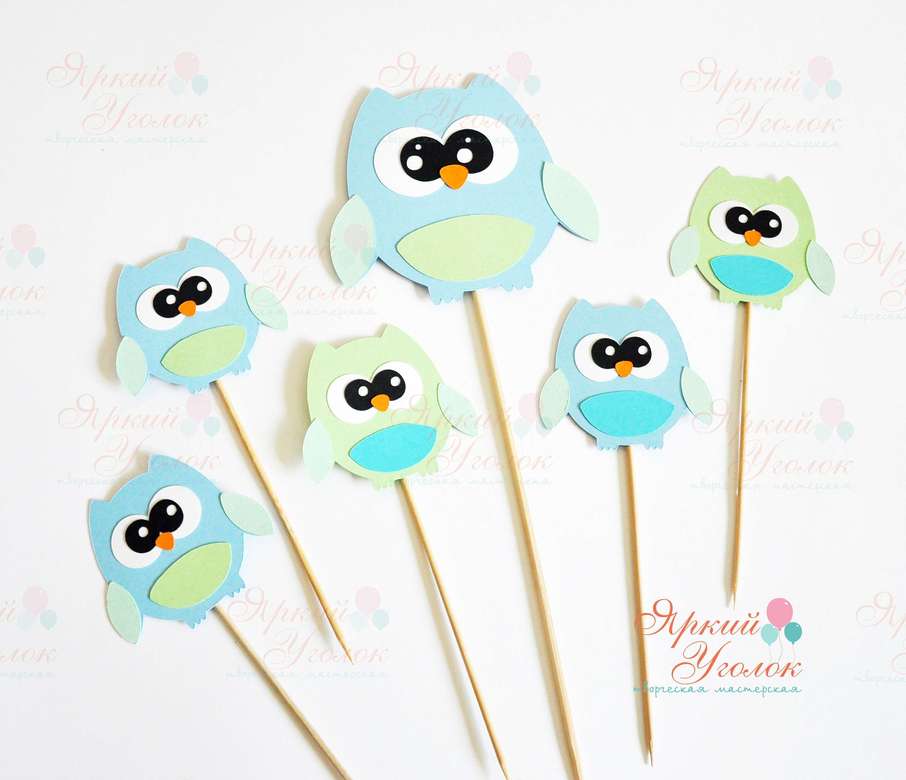Топперы из отдельных элементов "Совушки"