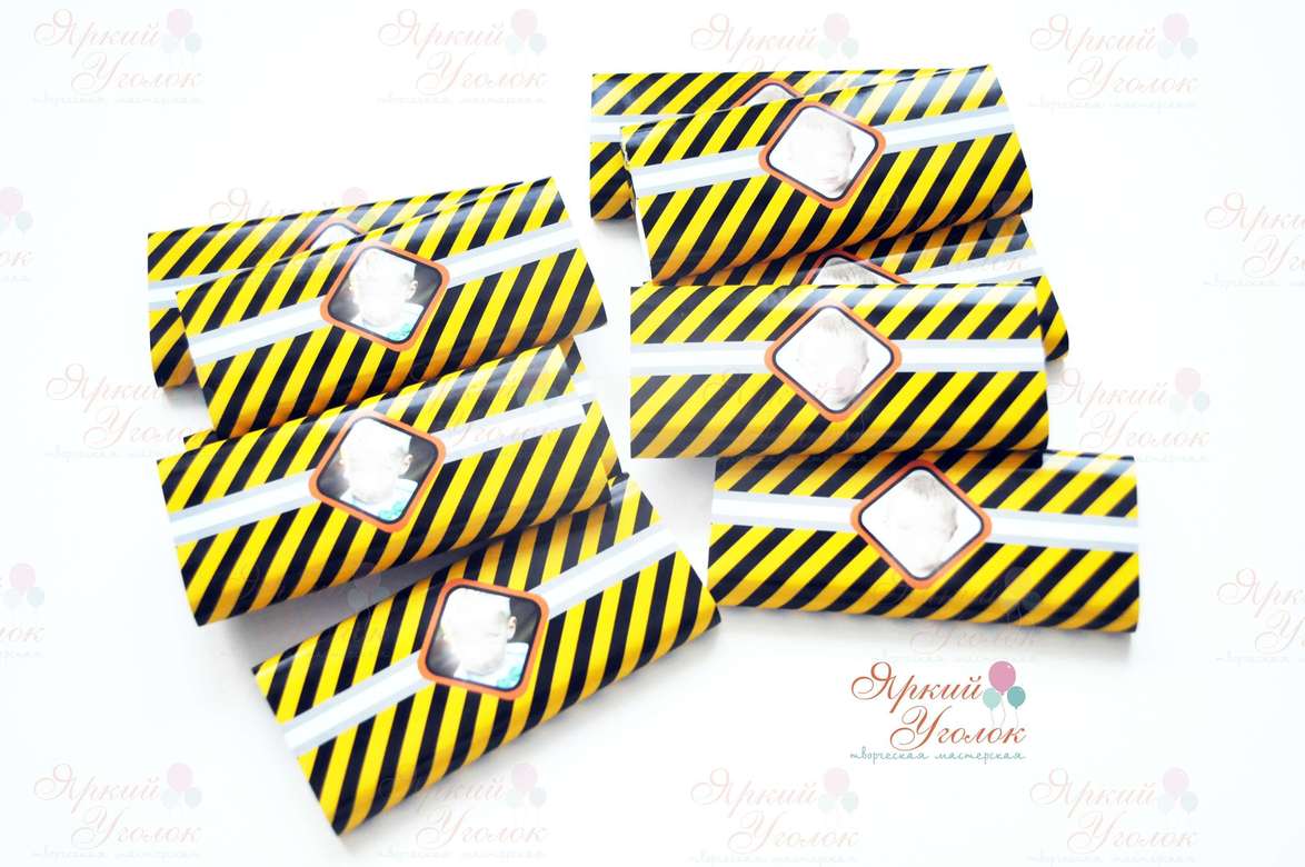 Обертки с фотографией "Стройка" на шоколад, 60 гр