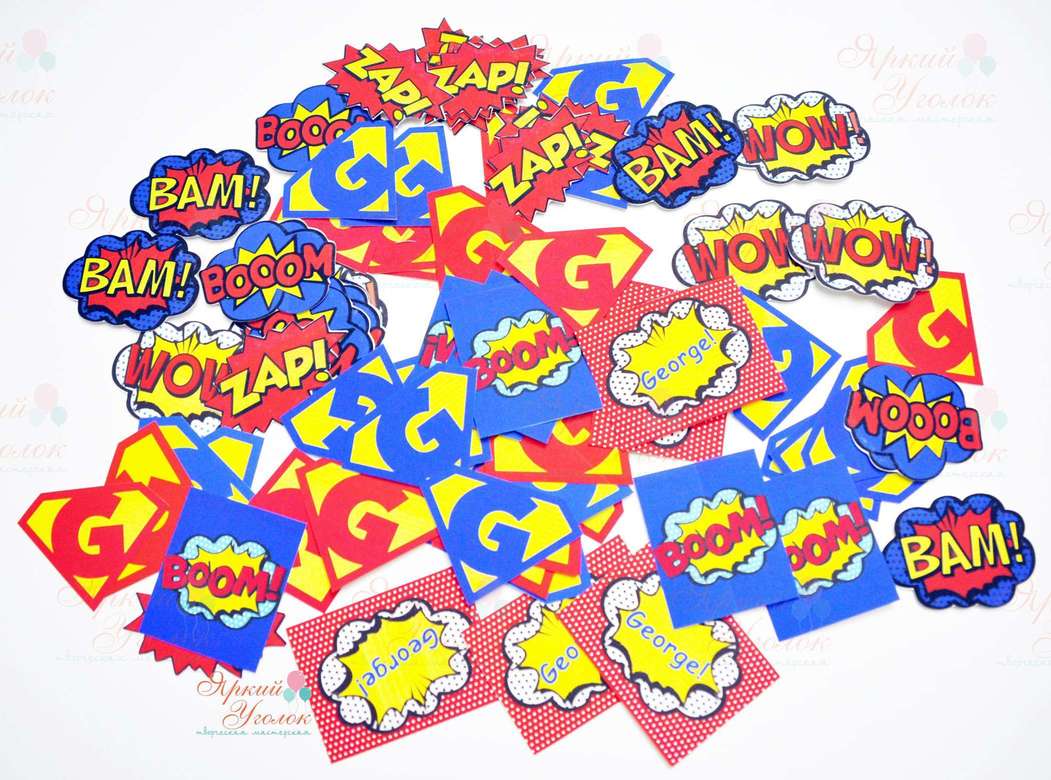 Наклейки маленькие "Супергерои (комиксы)"