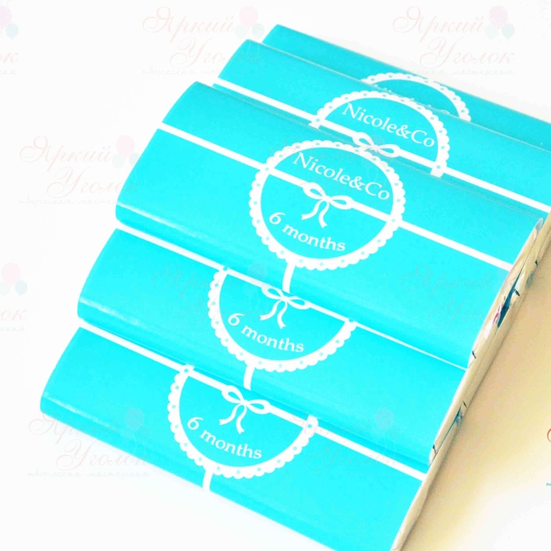 Обертки бирюзовые с бантиком на шоколад, 60 гр