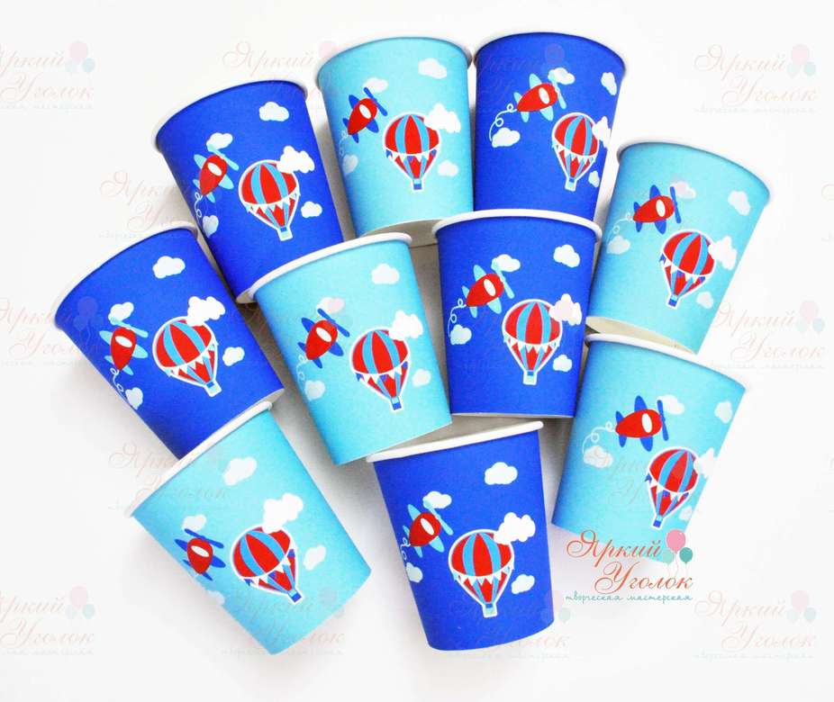 Питьевые стаканчики "Самолетики и воздушные шары (аэростаты)"
