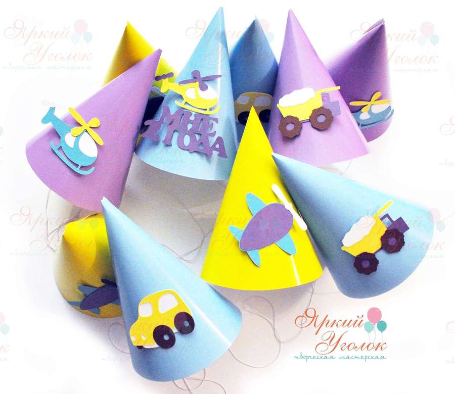 Колпачки с объемным декором "Транспорт"