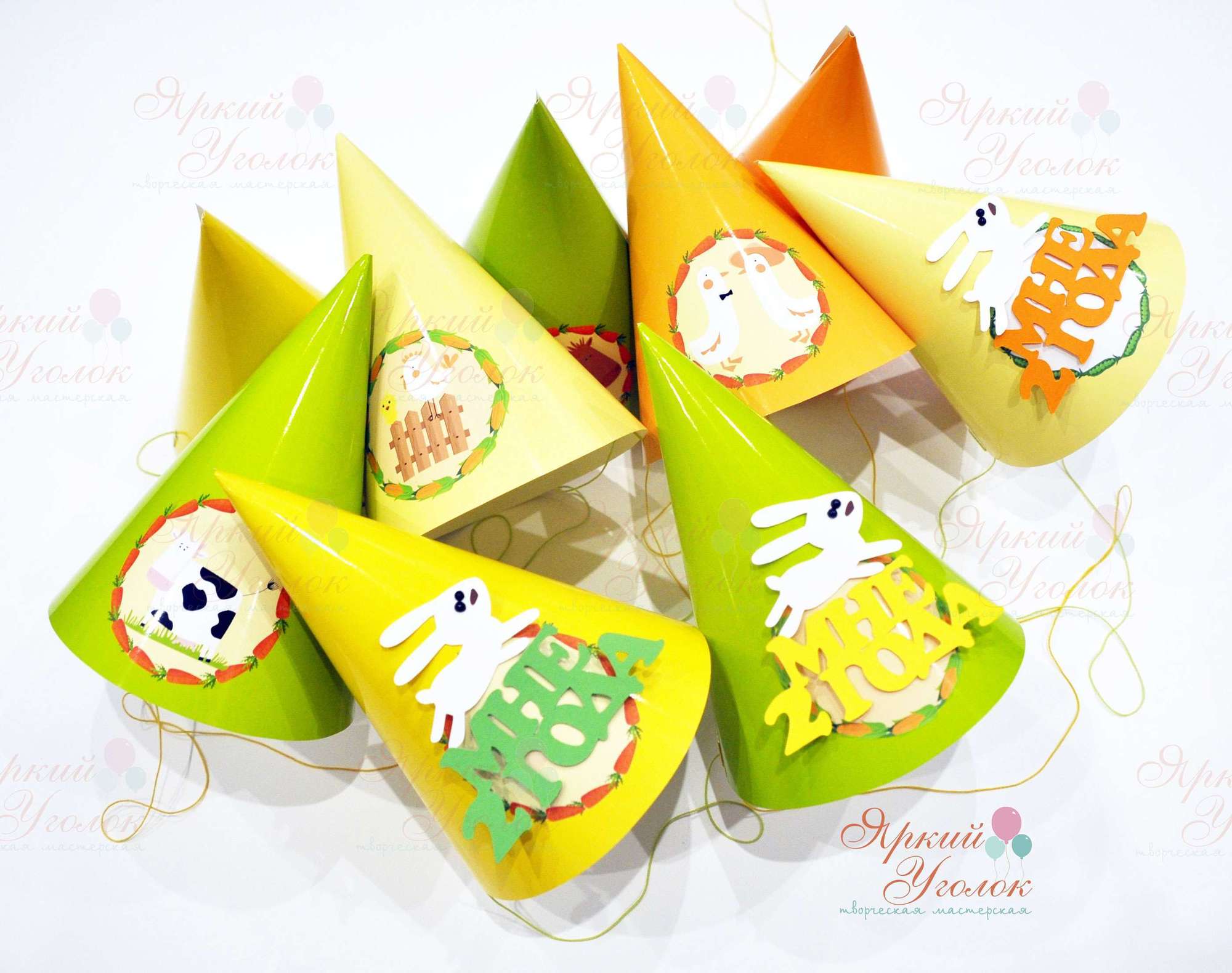 Колпачки с объемным декором и напечатанными картинками "Ферма"