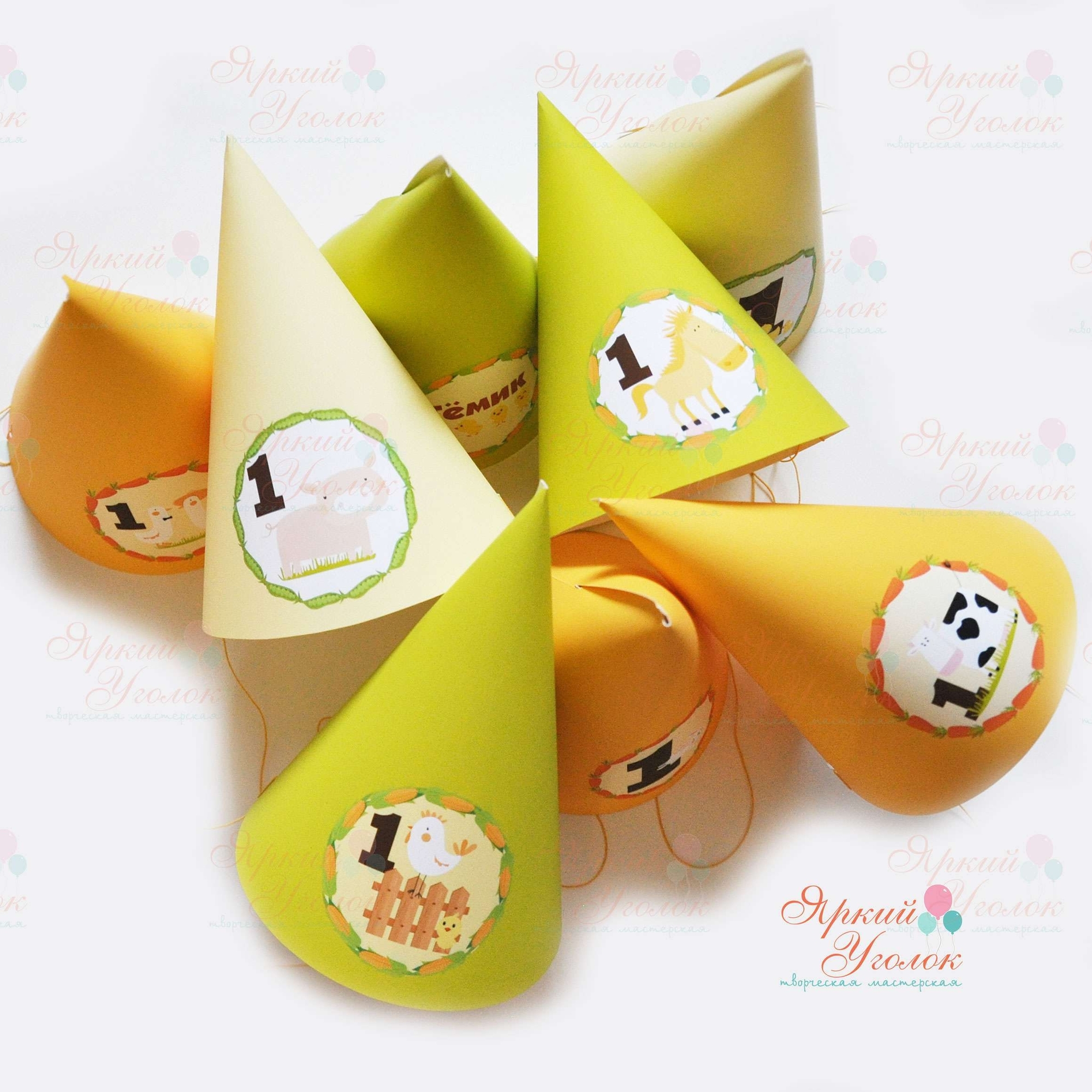 Колпачки с напечатанными картинками "Ферма"