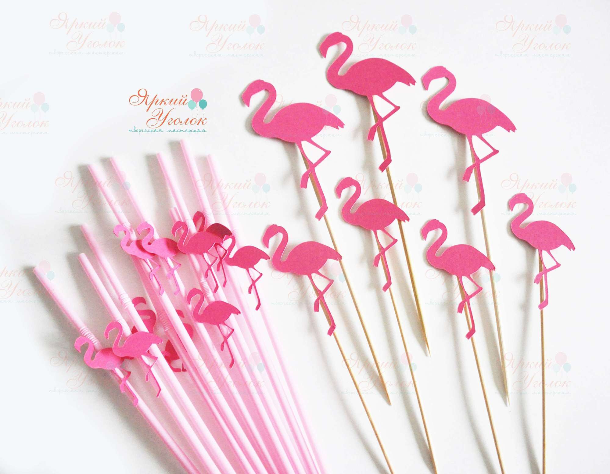 Топперы фигурные "Фламинго"