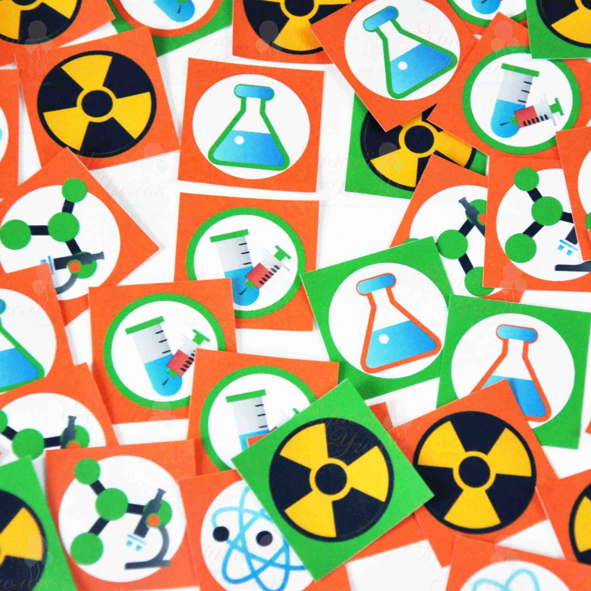 Наклейки мини на бутылочки "Химия"