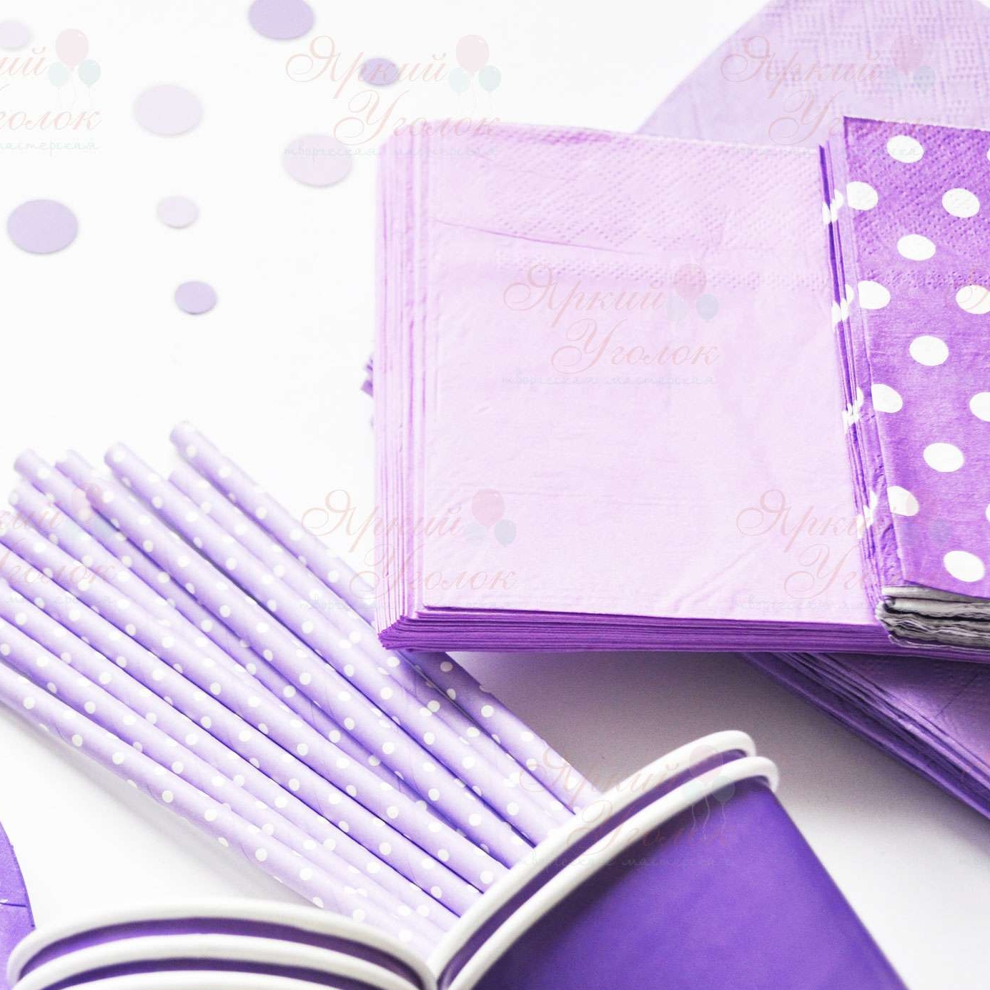 Бумажные салфетки (маленькие) фиолетовые