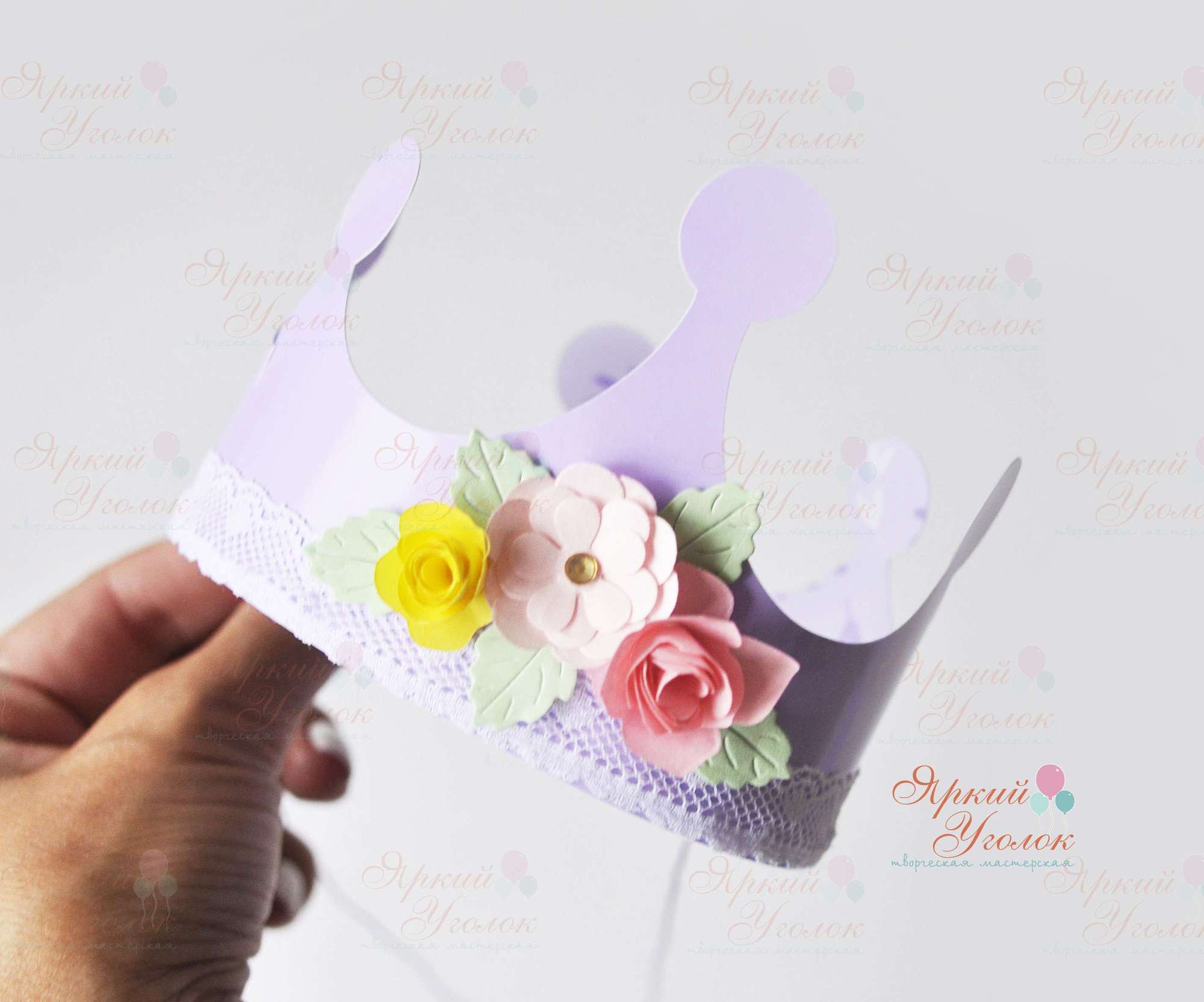 Короны со сложным объемным декором "Цветы"