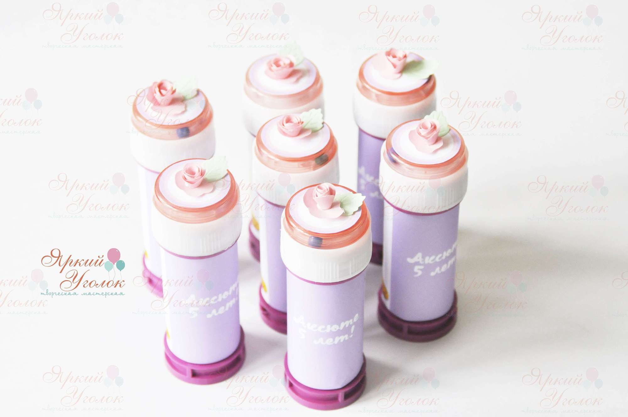 Наклейки на мыльные пузыри с декором "Цветок"