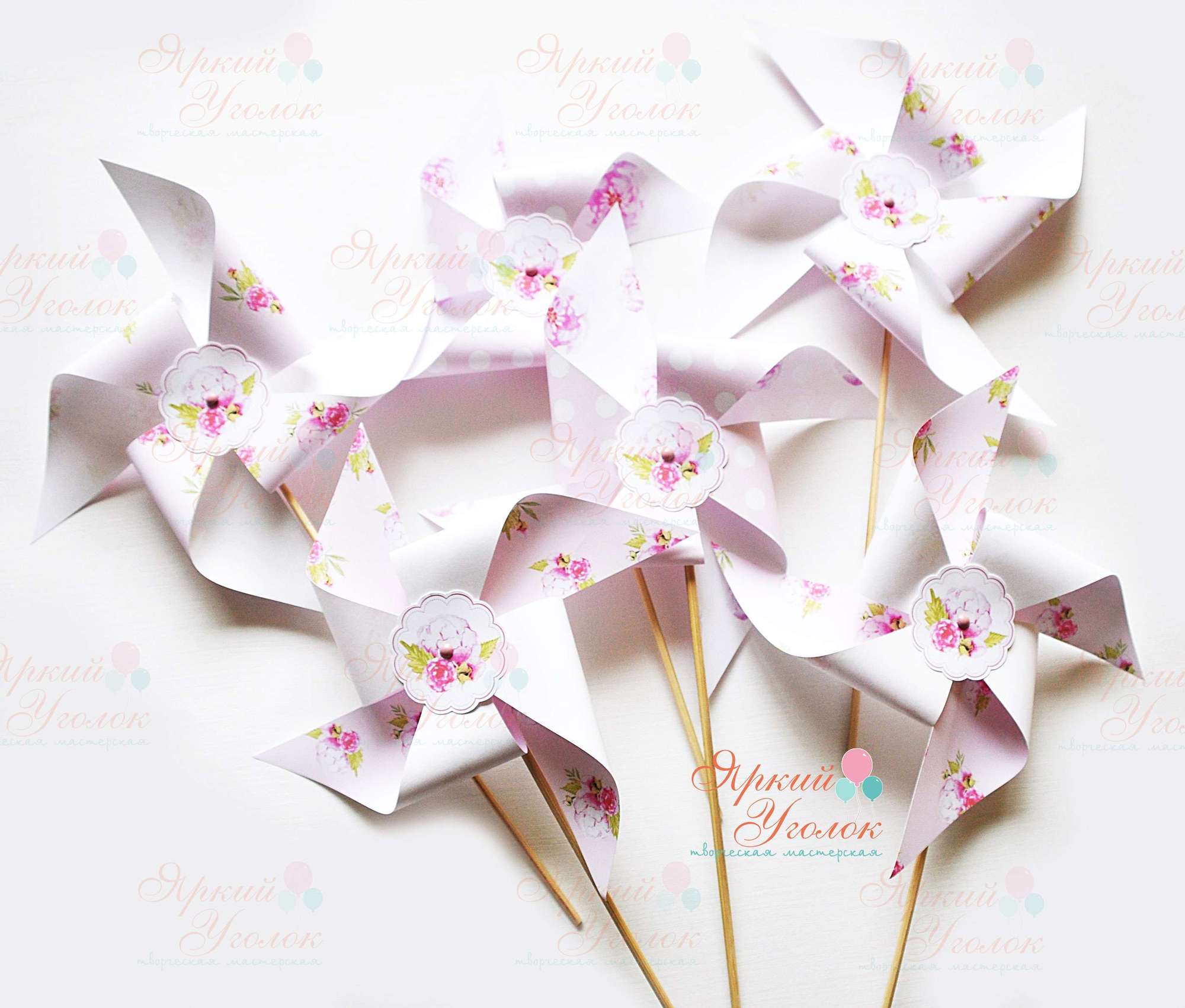 Декоративные вертушки "Пионы"