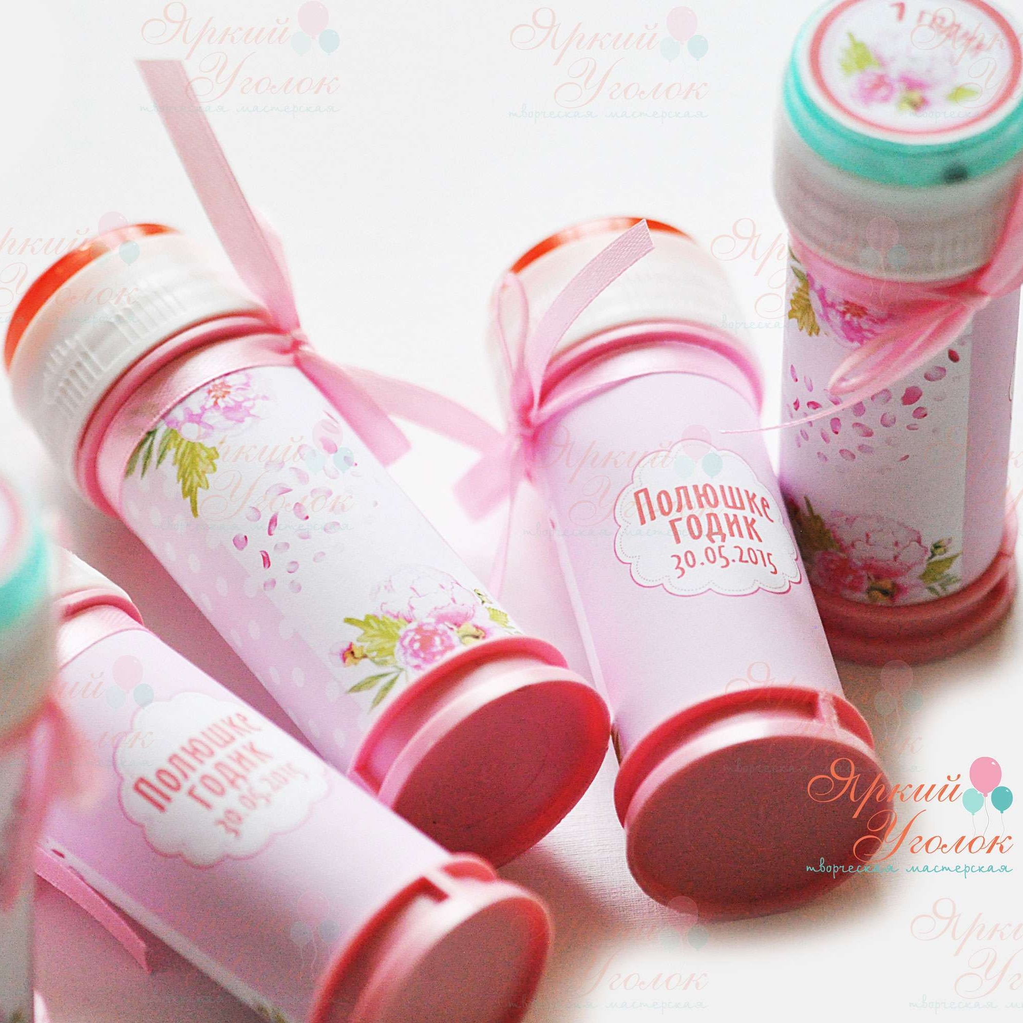 Наклейки на мыльные пузыри "Пионы"