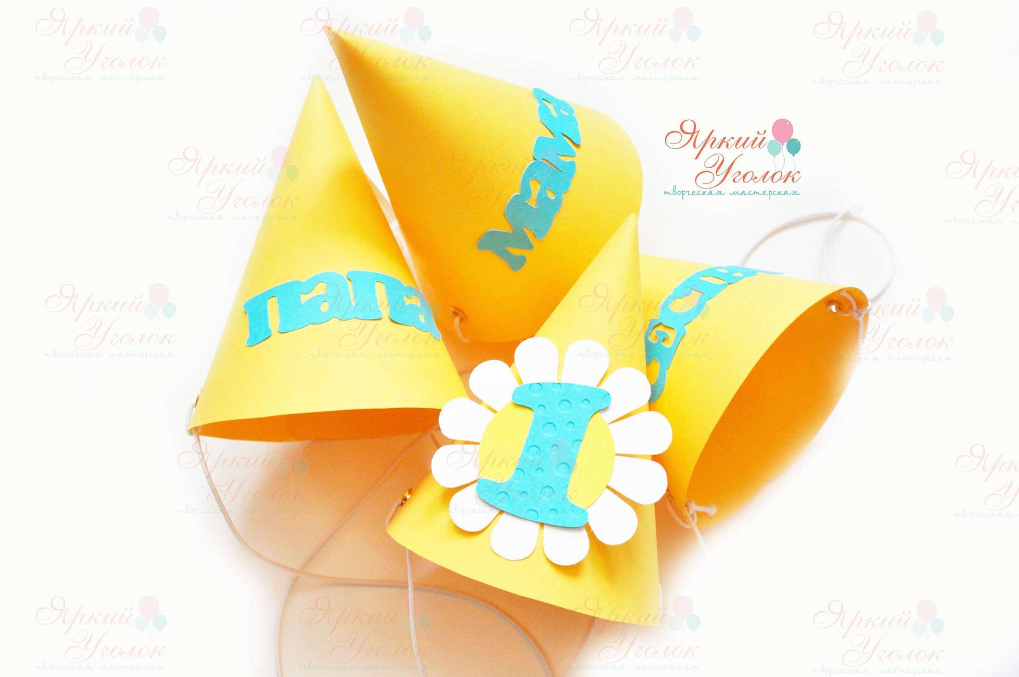 Колпачки с объемным декором "Цветы" и надписями