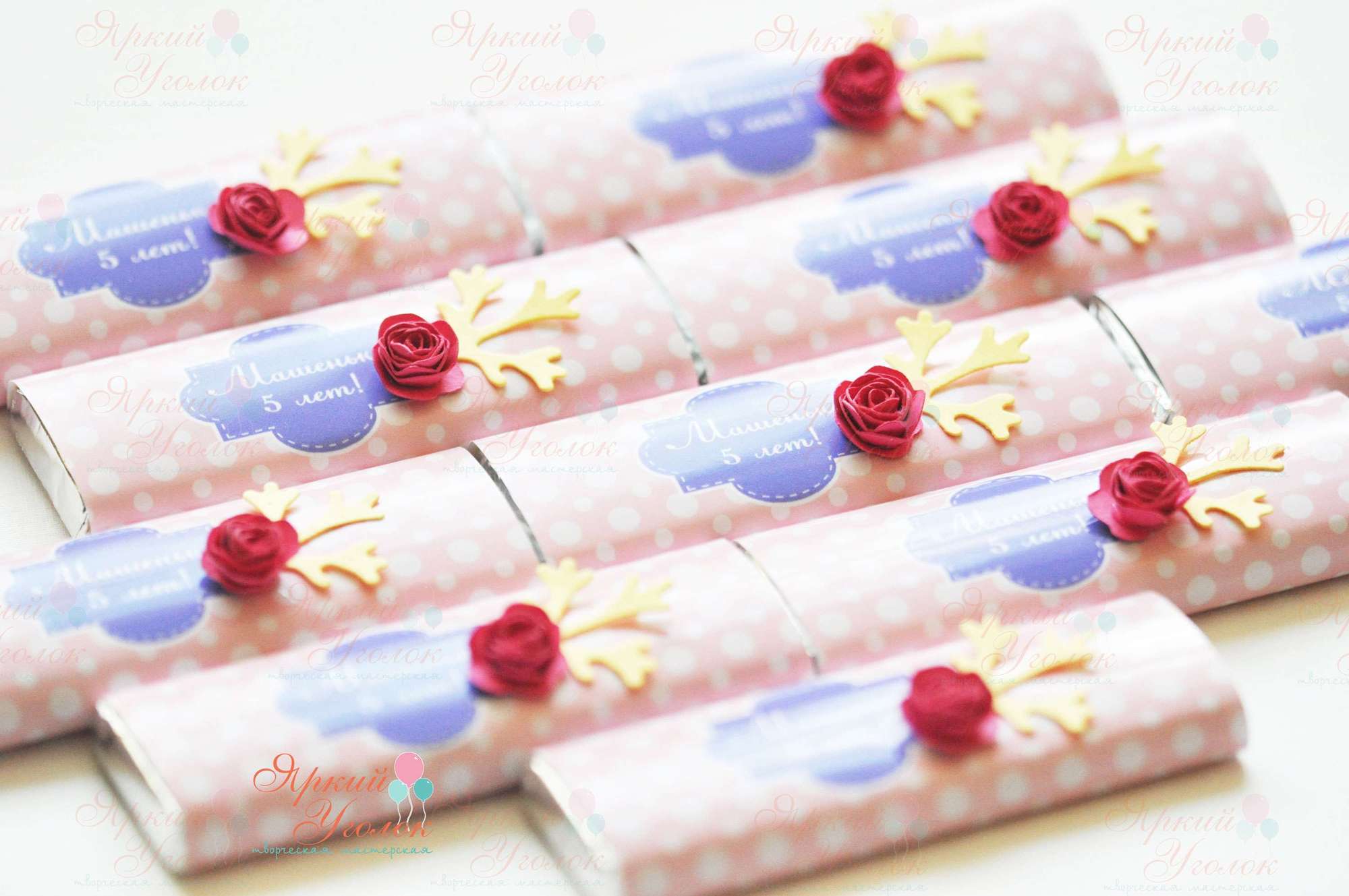 Обертки с объемным декором "Розы" на шоколад, 20 гр