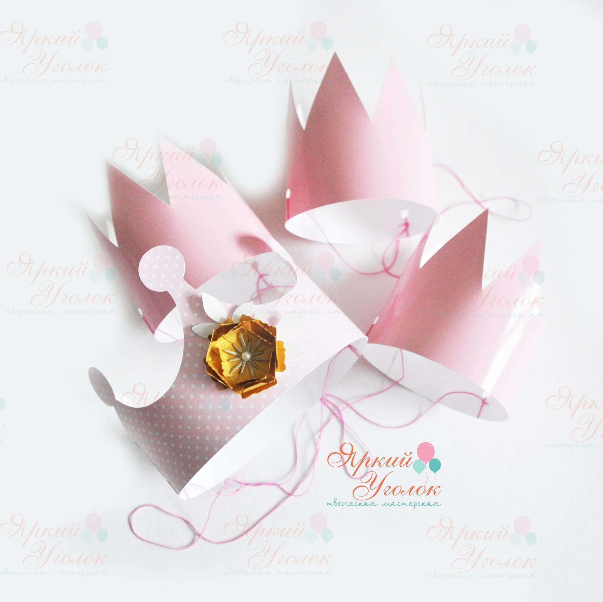 Короны со сложным объемным декором "Цветы"