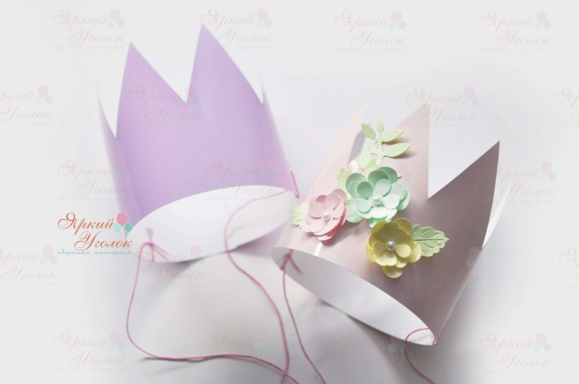 Короны со сложным объемным декором "Цветы"