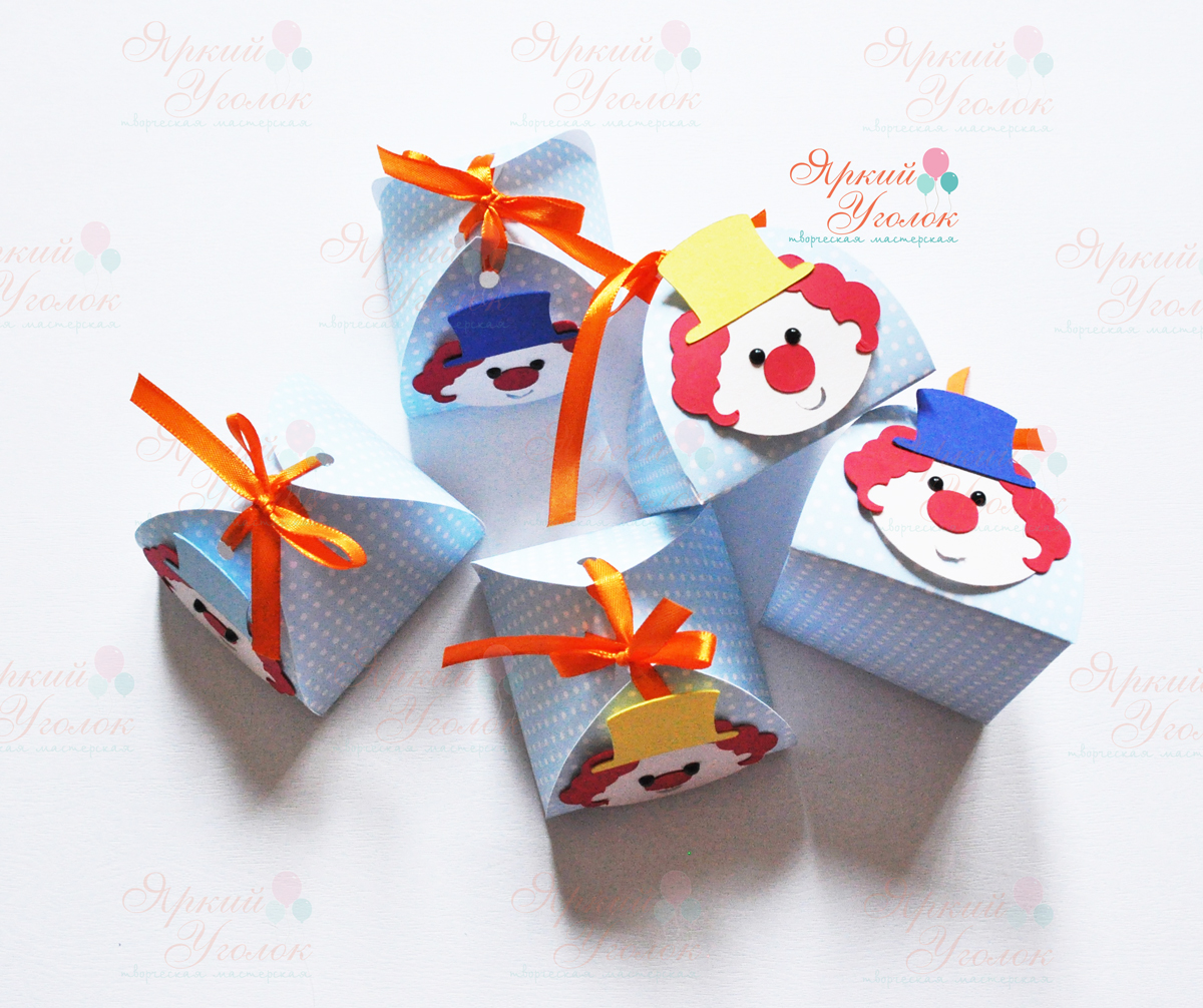 Бонбоньерки с объемным декором "Цирк"