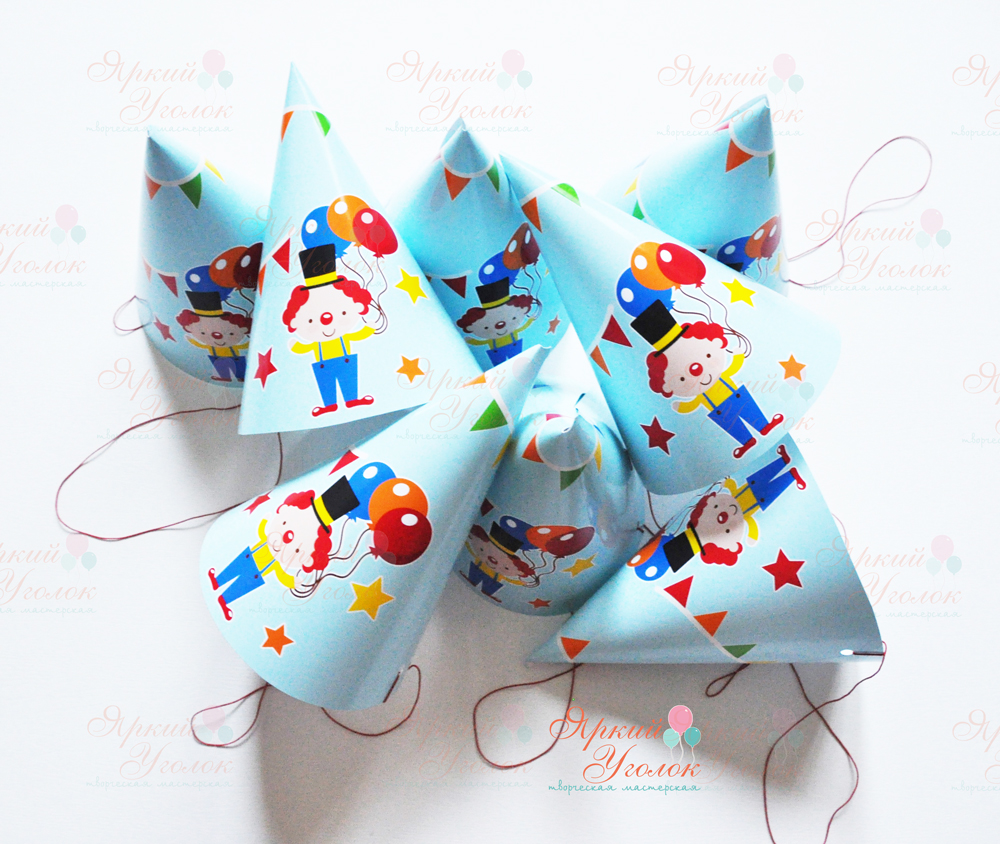 Колпачки с напечатанными картинками "Цирк"