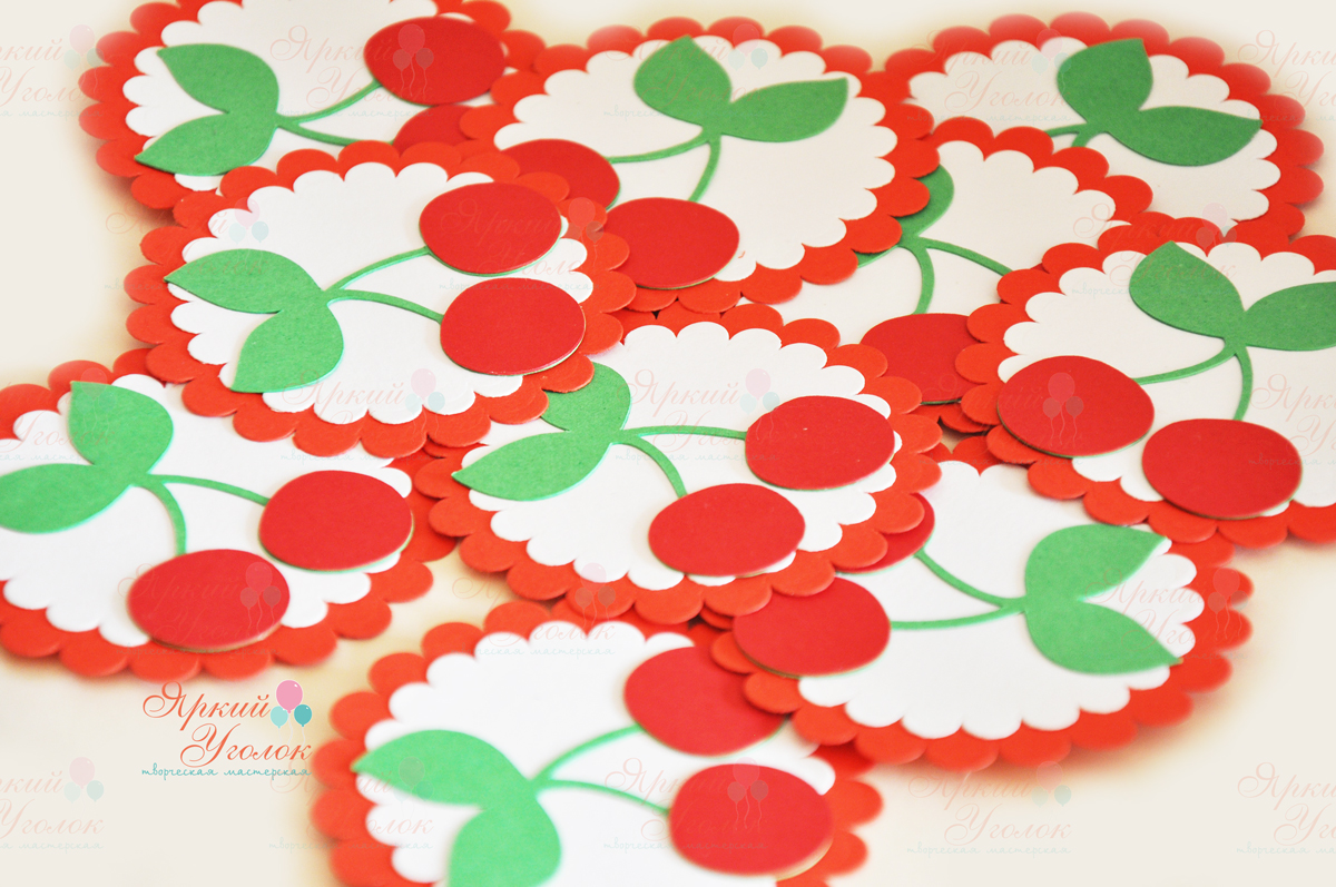 Таблички ажурные с объемным декором вишенки