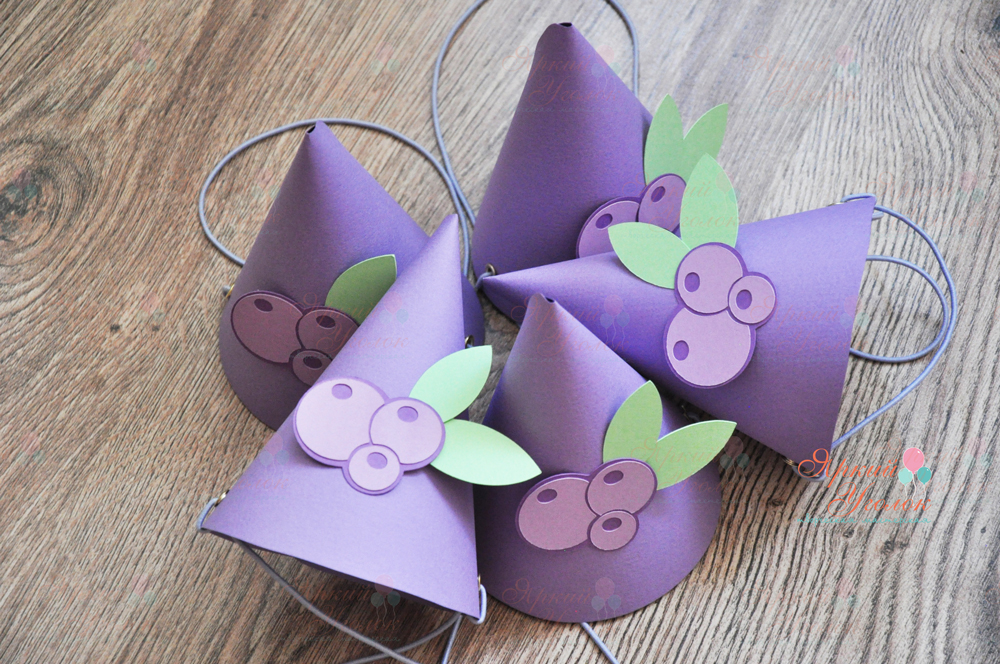 Колпачки с объемным декором "Черника"