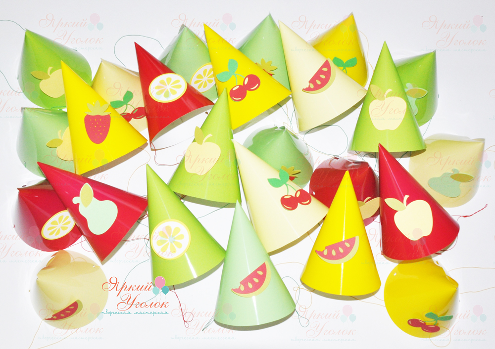 Колпачки с объемным декором "Фрукты и ягоды"