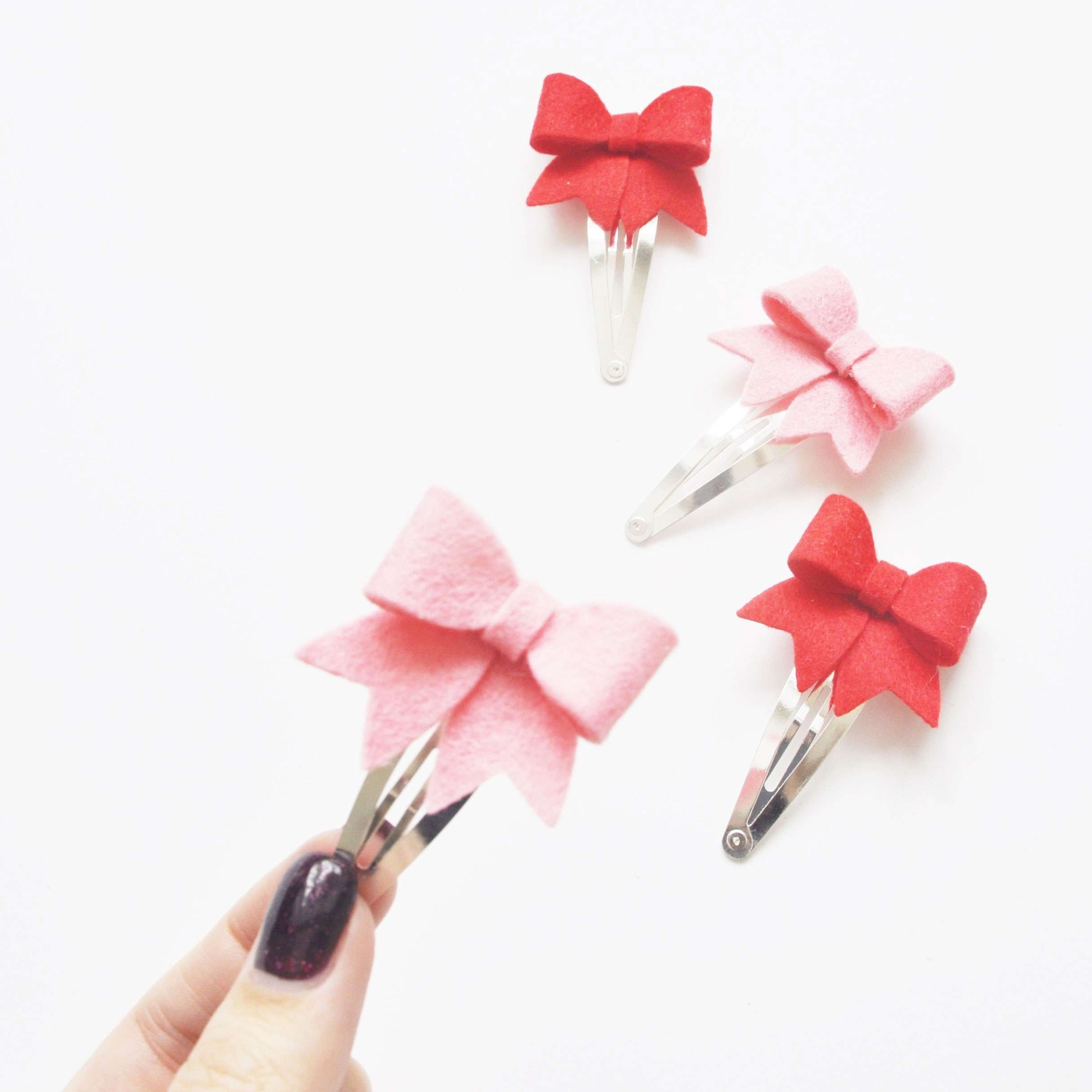 Заколочки с бантиком из фетра