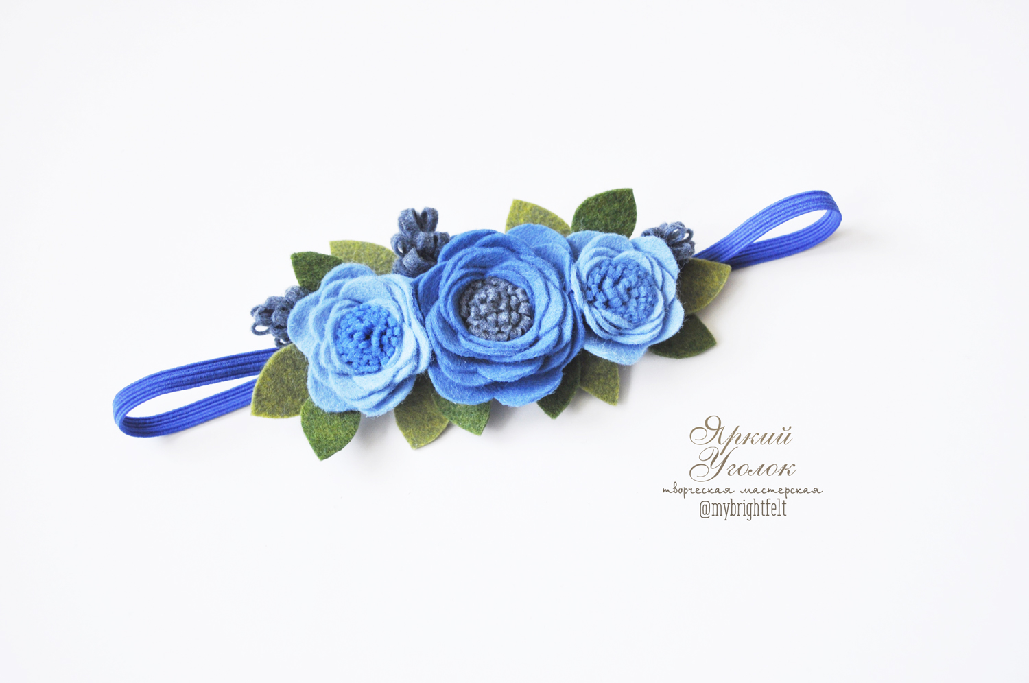ПОВЯЗКА CИНЯЯ ЦВЕТЫ