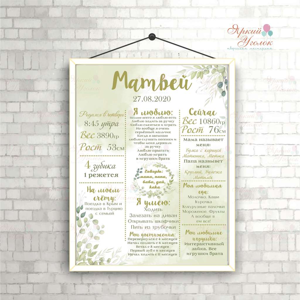 Плакат достижений "Листва"