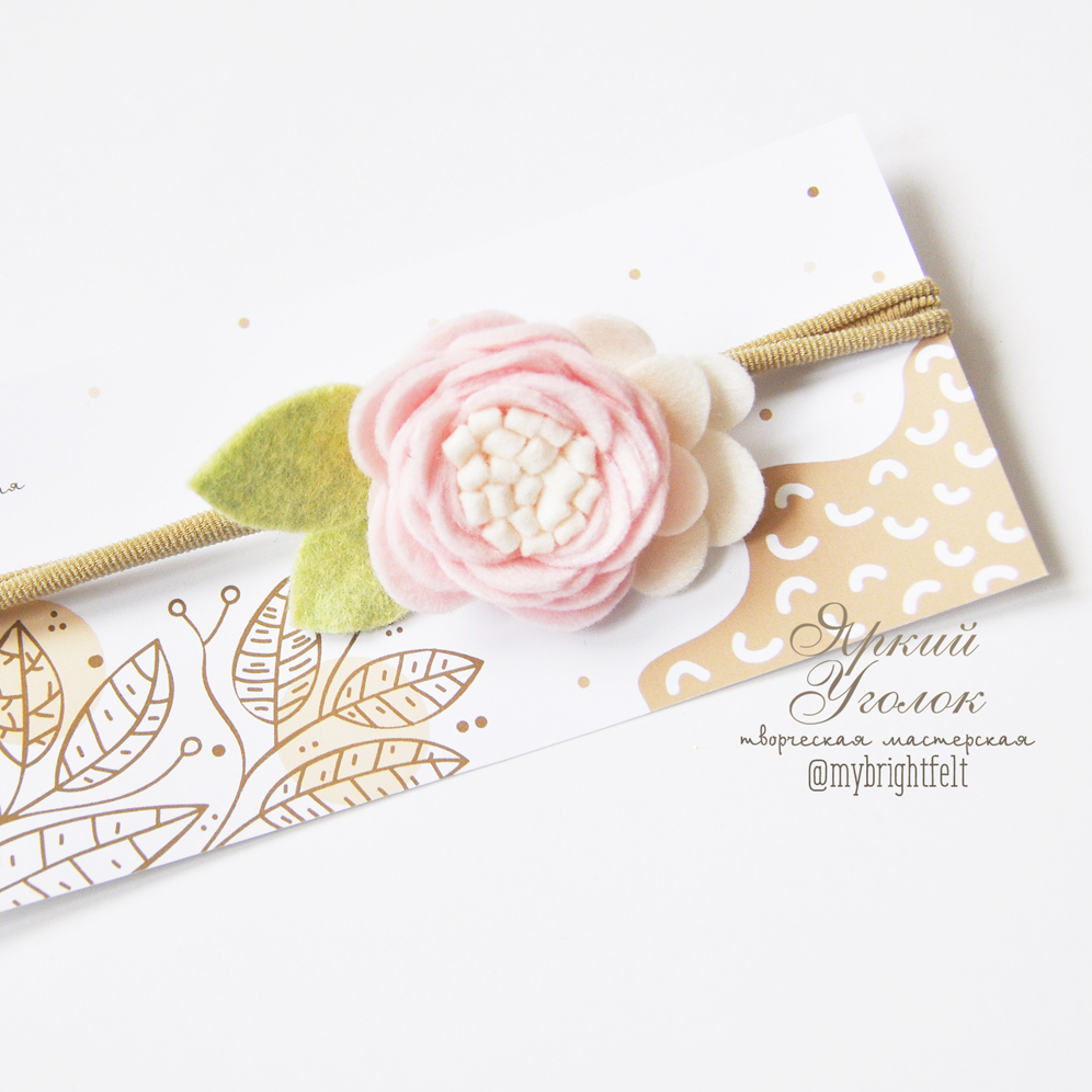 ПОВЯЗКА НЕЖНАЯ РОЗОВЫЙ ЦВЕТОЧЕК