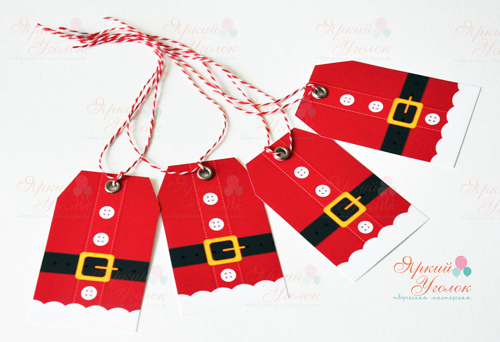 Новогодние бирки на нитке