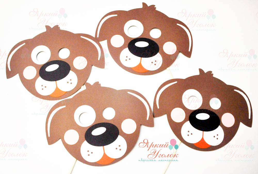 Маски новогодние - символ года (из отдельных элементов)