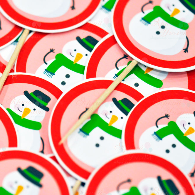 Топперы мини напечатанные "Новогодние"