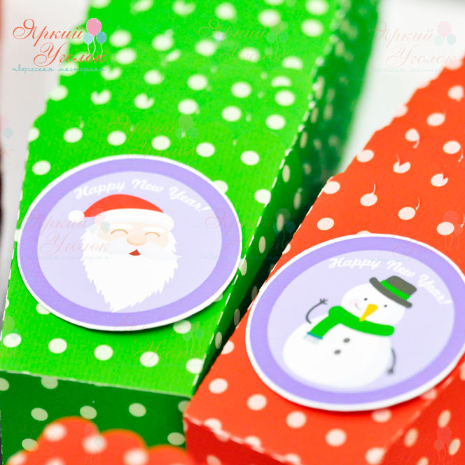 Стаканчики для сладостей или попкорна с напечатанным декором "Новогодние"