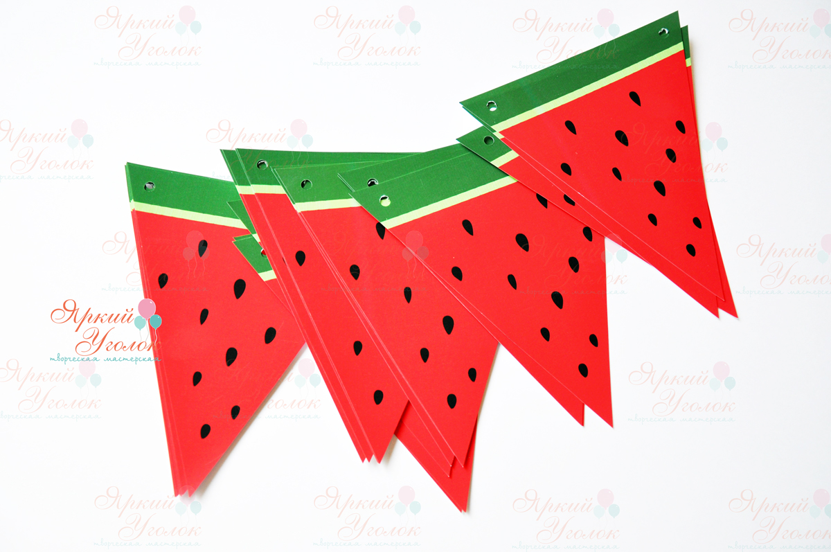 Флажки треугольные "Арбузы"