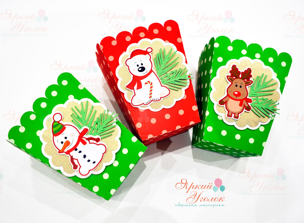 Стаканчики для сладостей или попкорна с декором "Новогодние"
