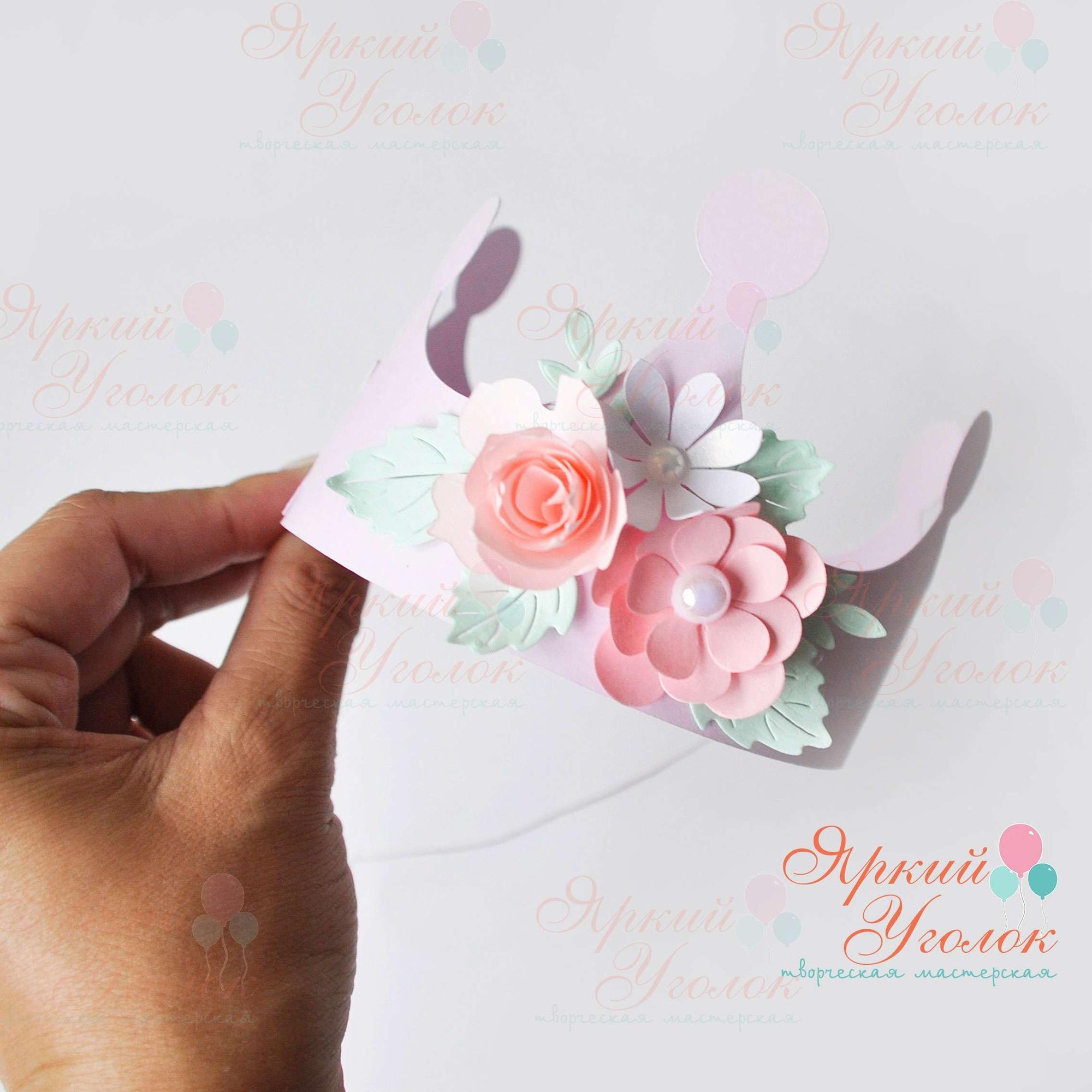 Короны со сложным объемным декором "Цветы"