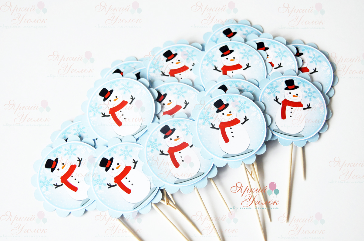 Топперы мини многослойные Новогодние