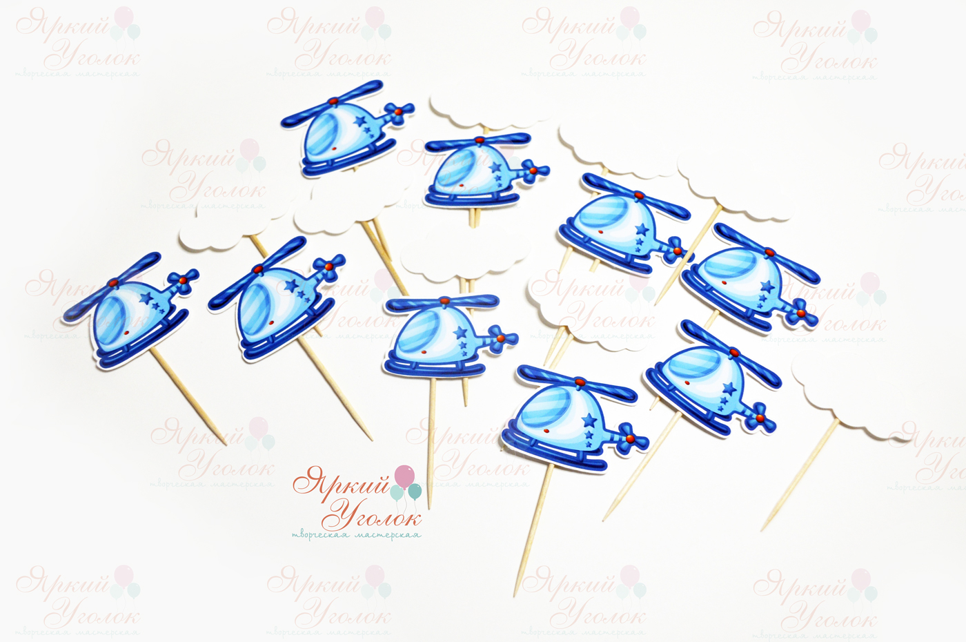 Топперы напечатанные фигурки "Вертолеты"