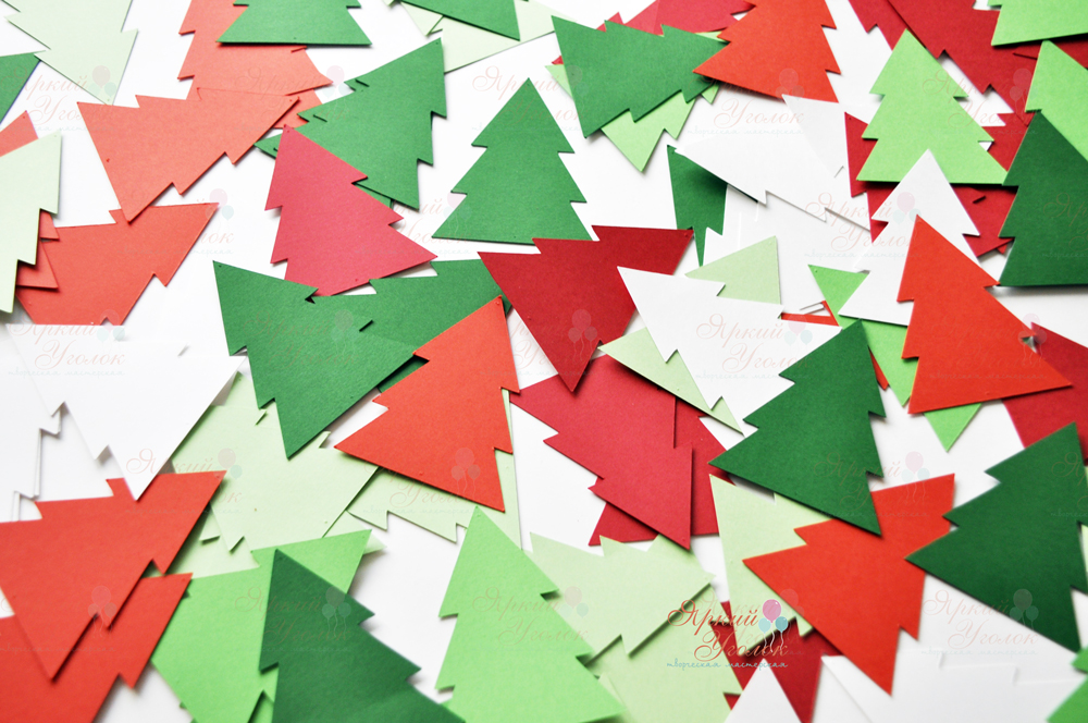 Гирлянда разноцветные елочки