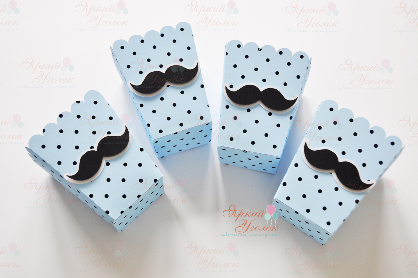 Стаканчики для сладостей или попкорна с объемным декором "Маленький джентельмен"