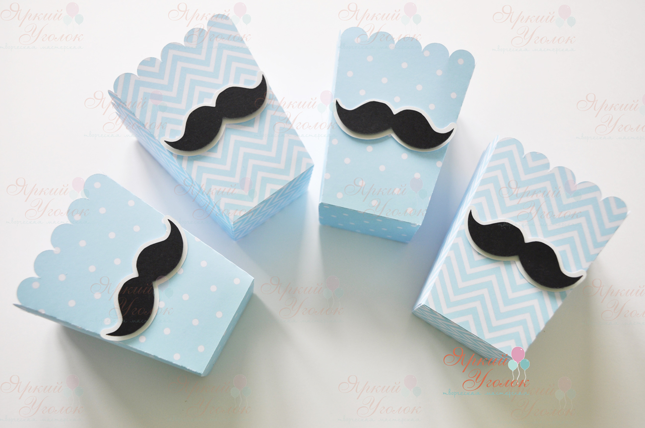 Стаканчики для сладостей или попкорна с объемным декором "Маленький джентельмен"