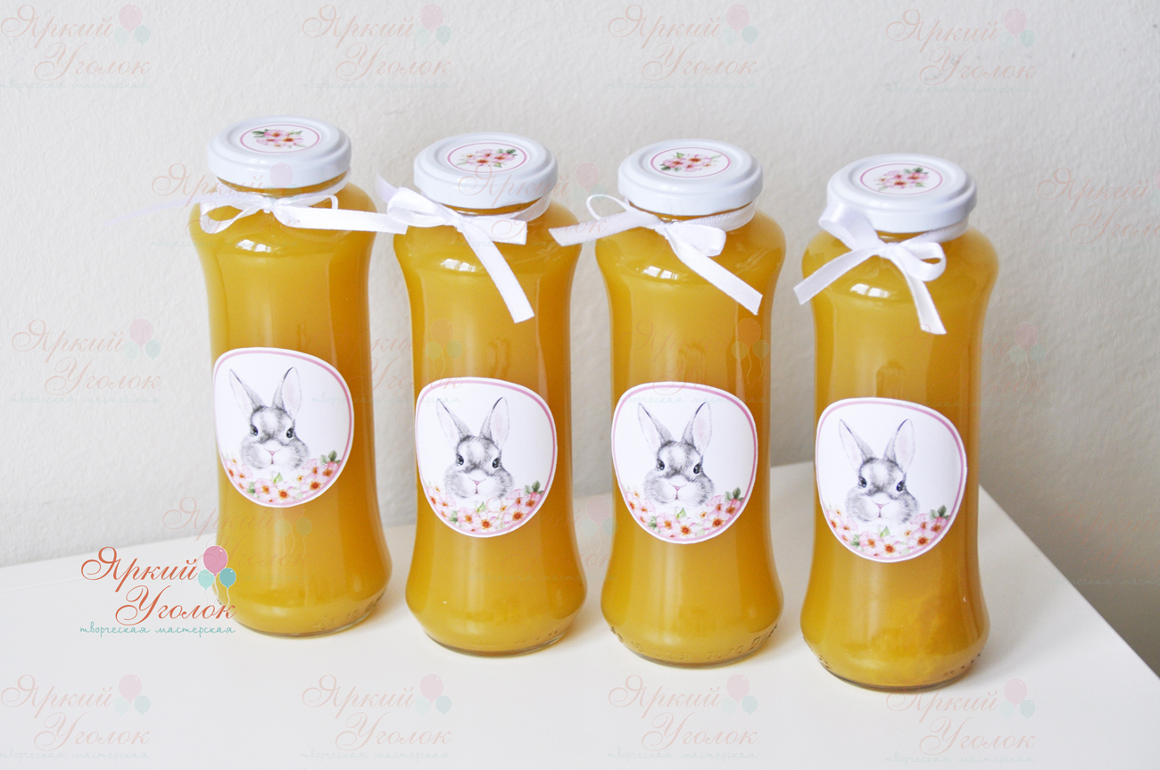 Наклейки круглые "Зайки"