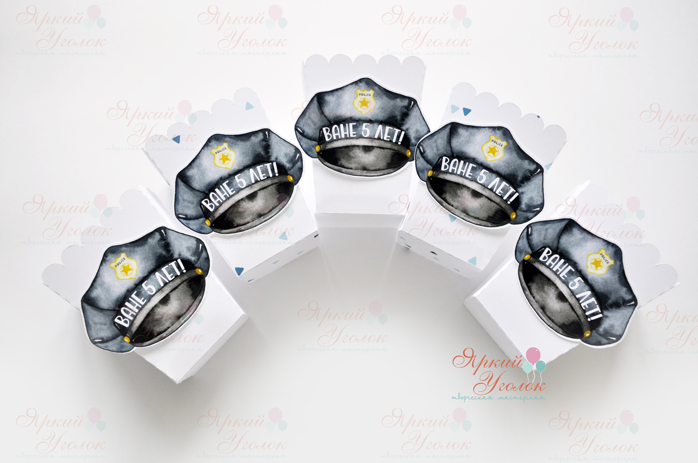 Стаканчики для сладостей или попкорна с напечатанным декором "Полиция"